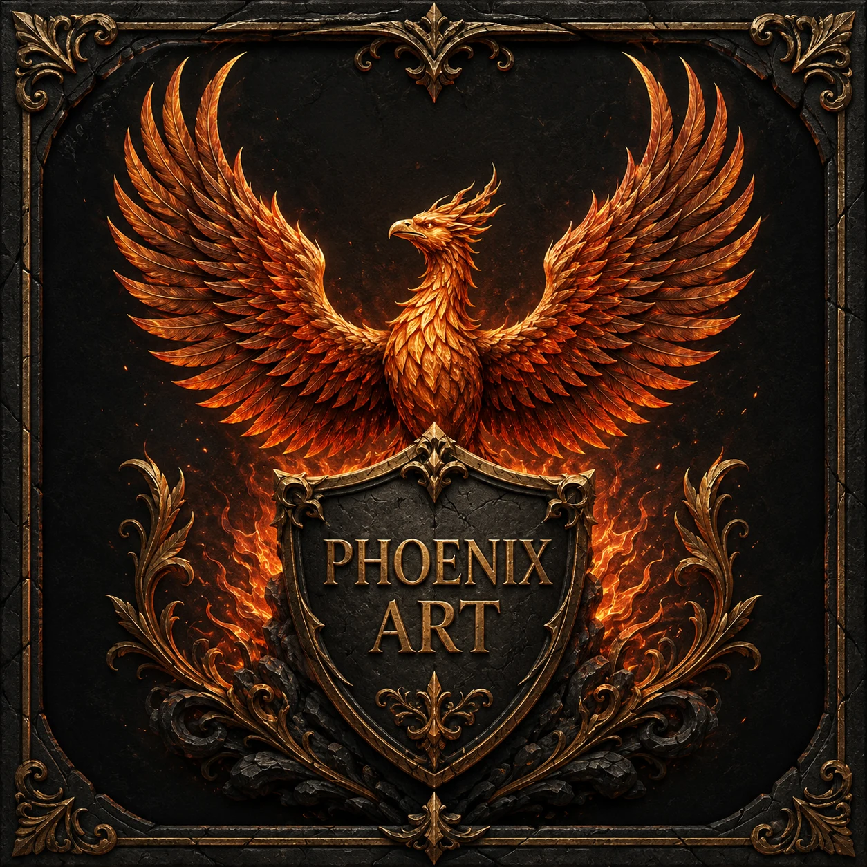 Original contemporary illustration for Black and Gold in Decorative Illustration